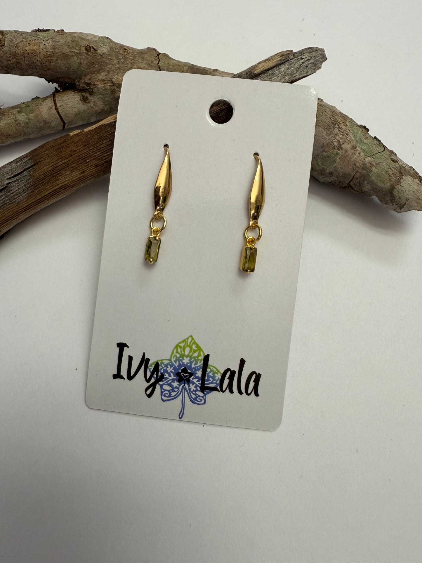 Mini Rectangle Crystal Earrings