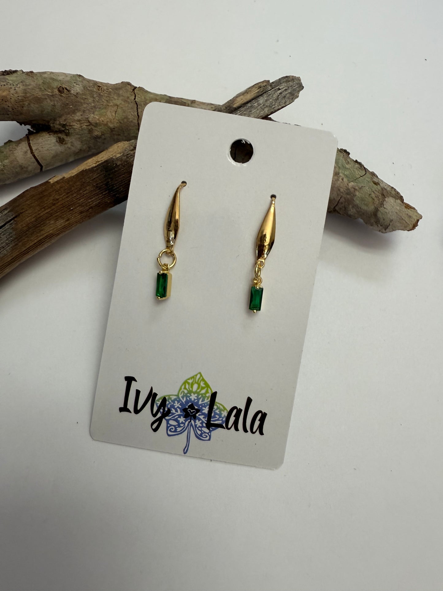 Mini Rectangle Crystal Earrings