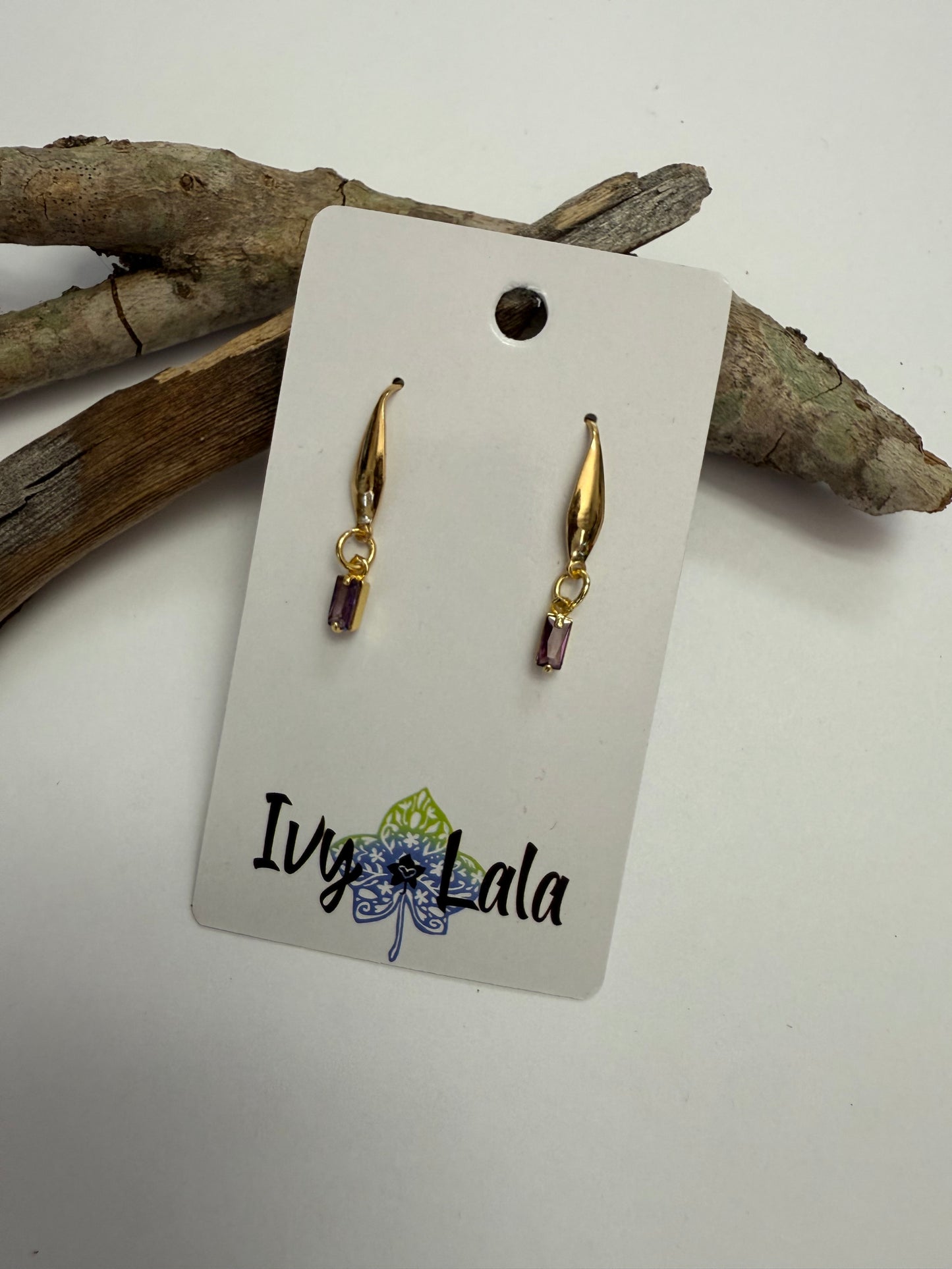 Mini Rectangle Crystal Earrings