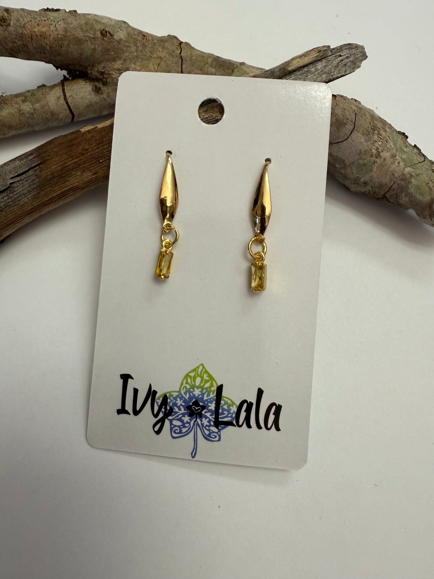 Mini Rectangle Crystal Earrings