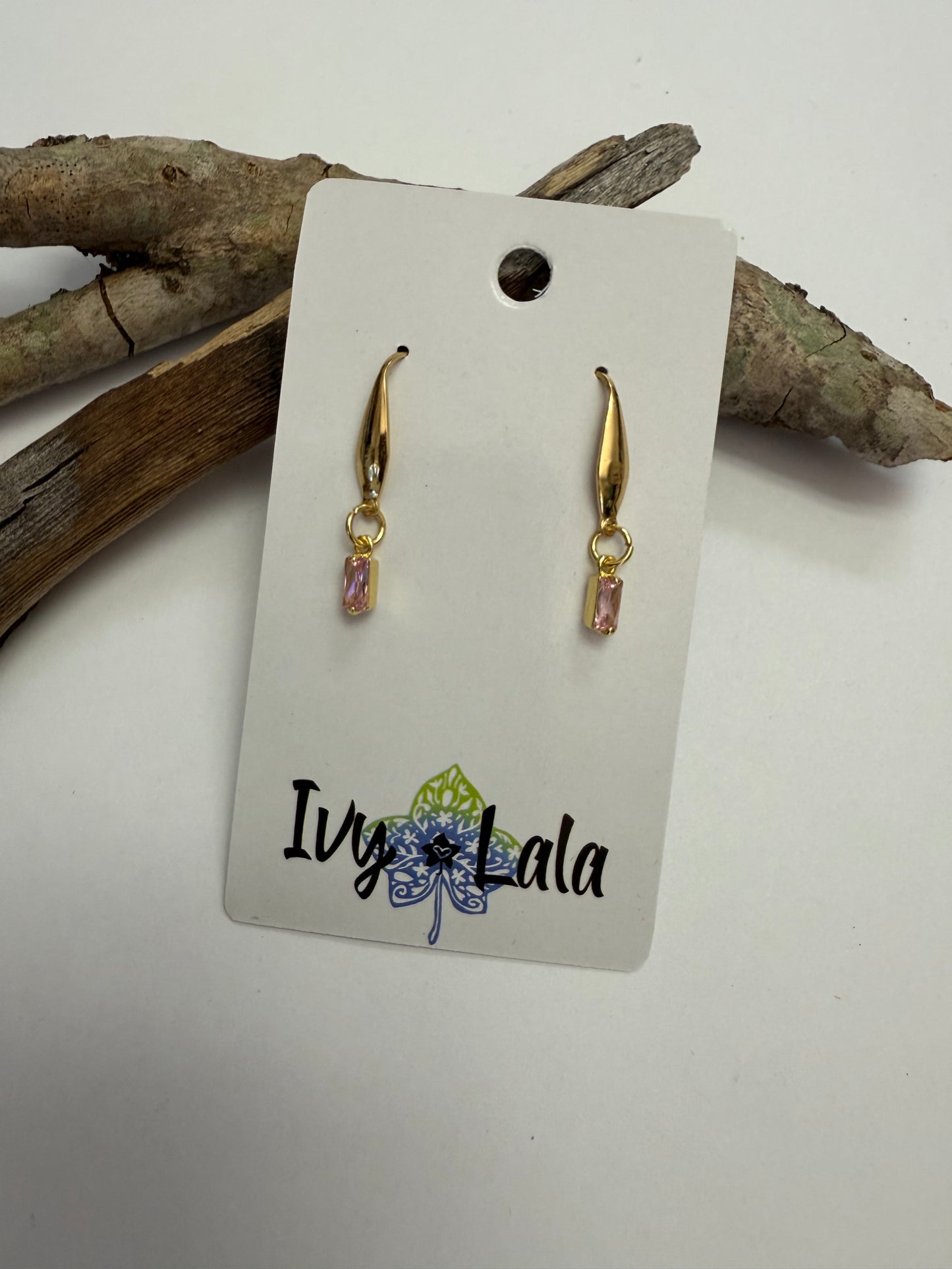 Mini Rectangle Crystal Earrings
