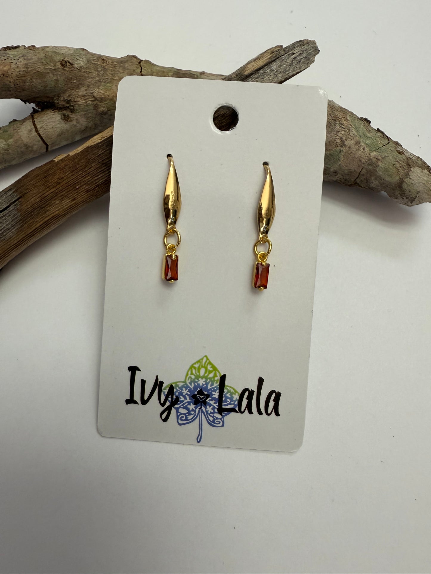 Mini Rectangle Crystal Earrings