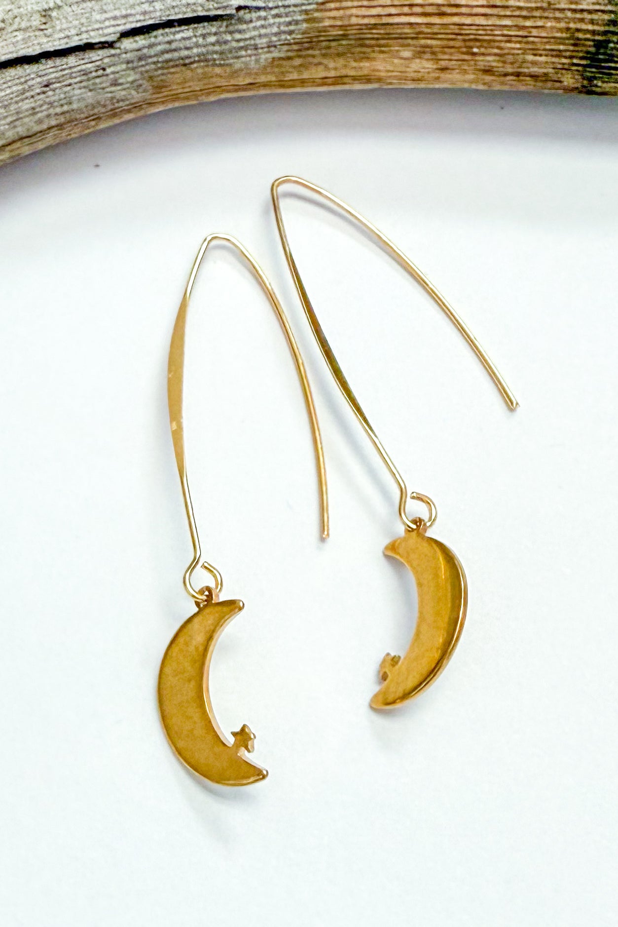 Moon and Star Charm Earrings