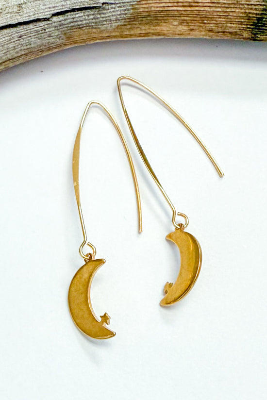 Moon and Star Charm Earrings