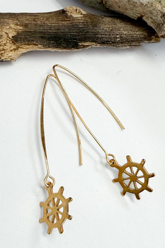 Boat Wheel Charm Earrings
