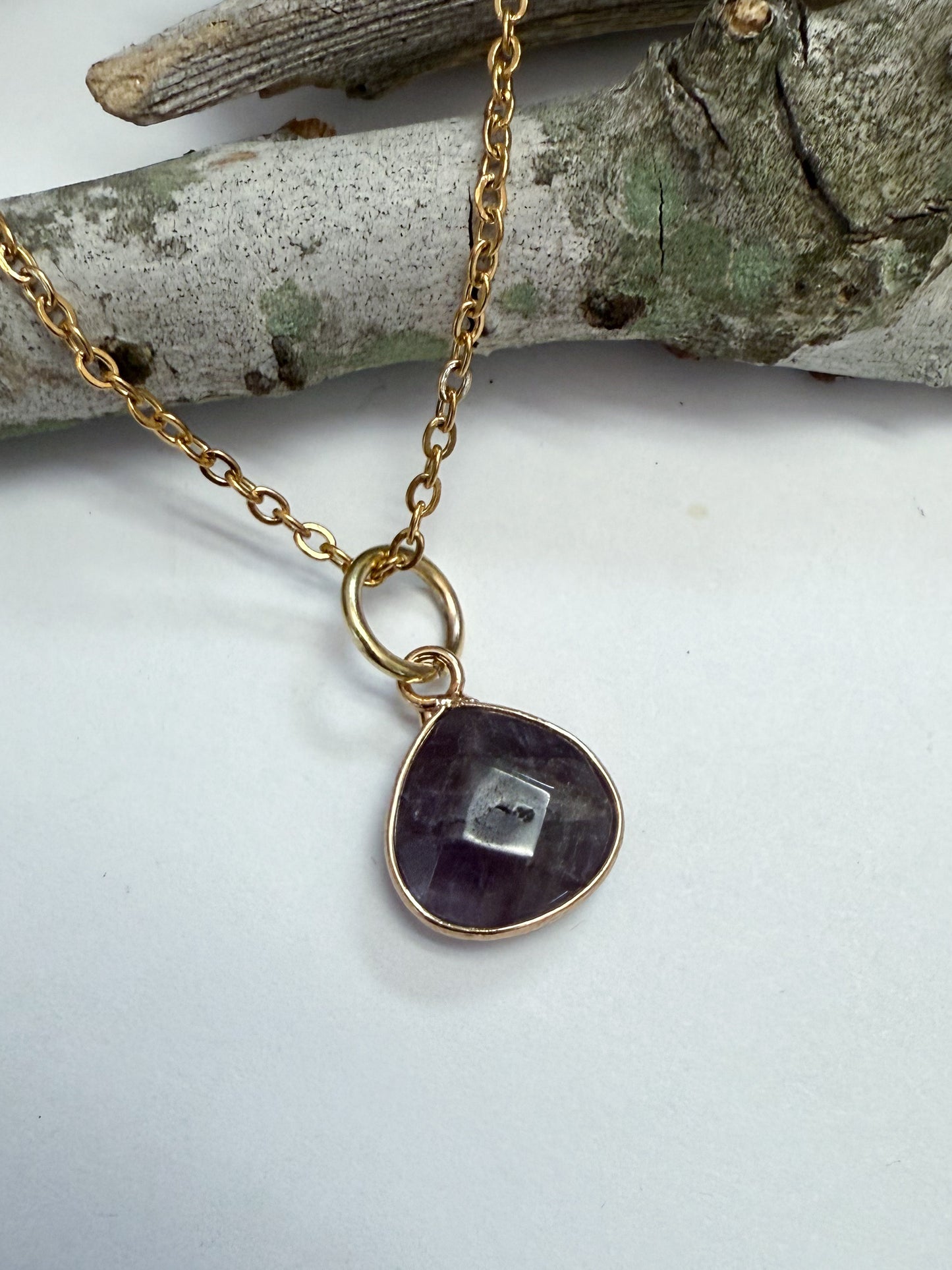 Wide Tear Drop Gem Charm