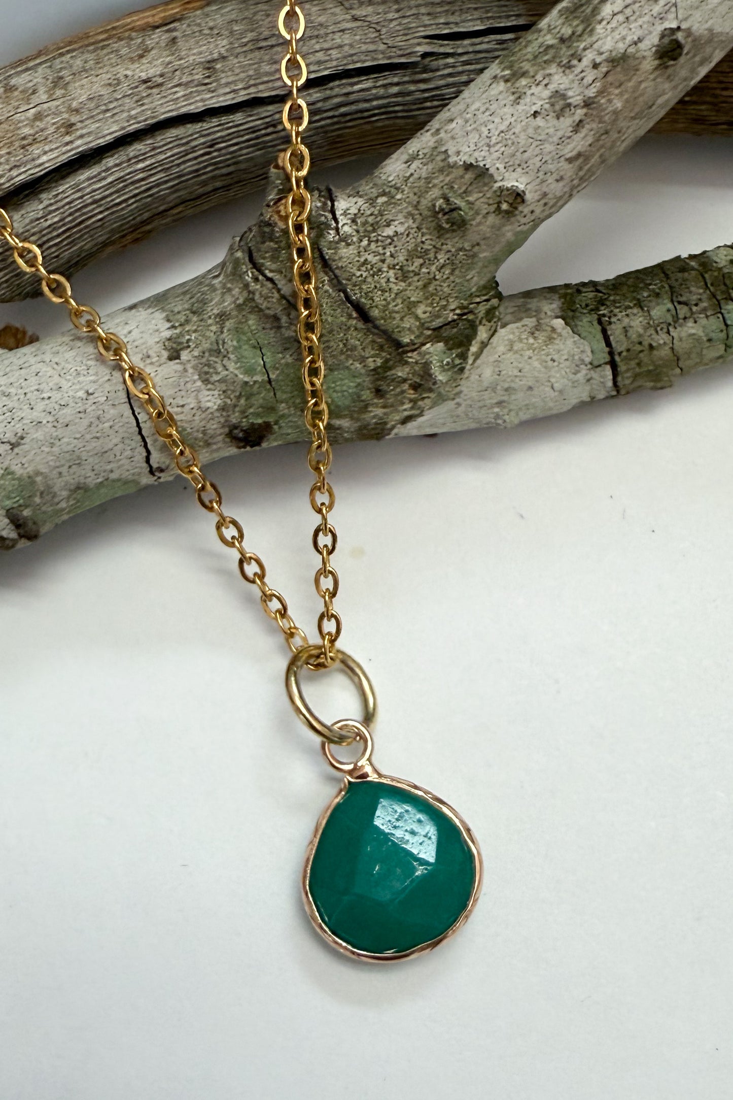 Wide Tear Drop Gem Charm