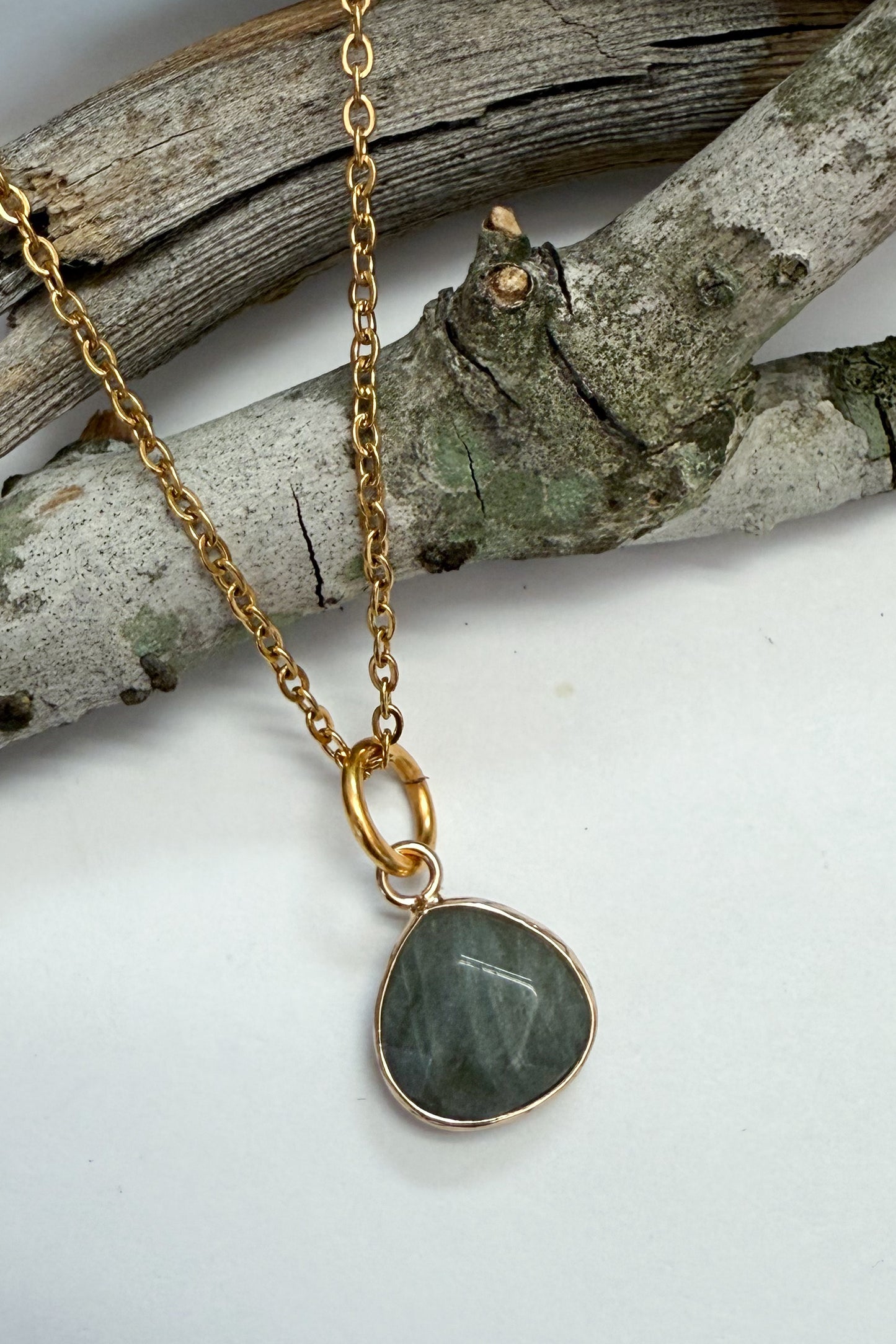 Wide Tear Drop Gem Charm