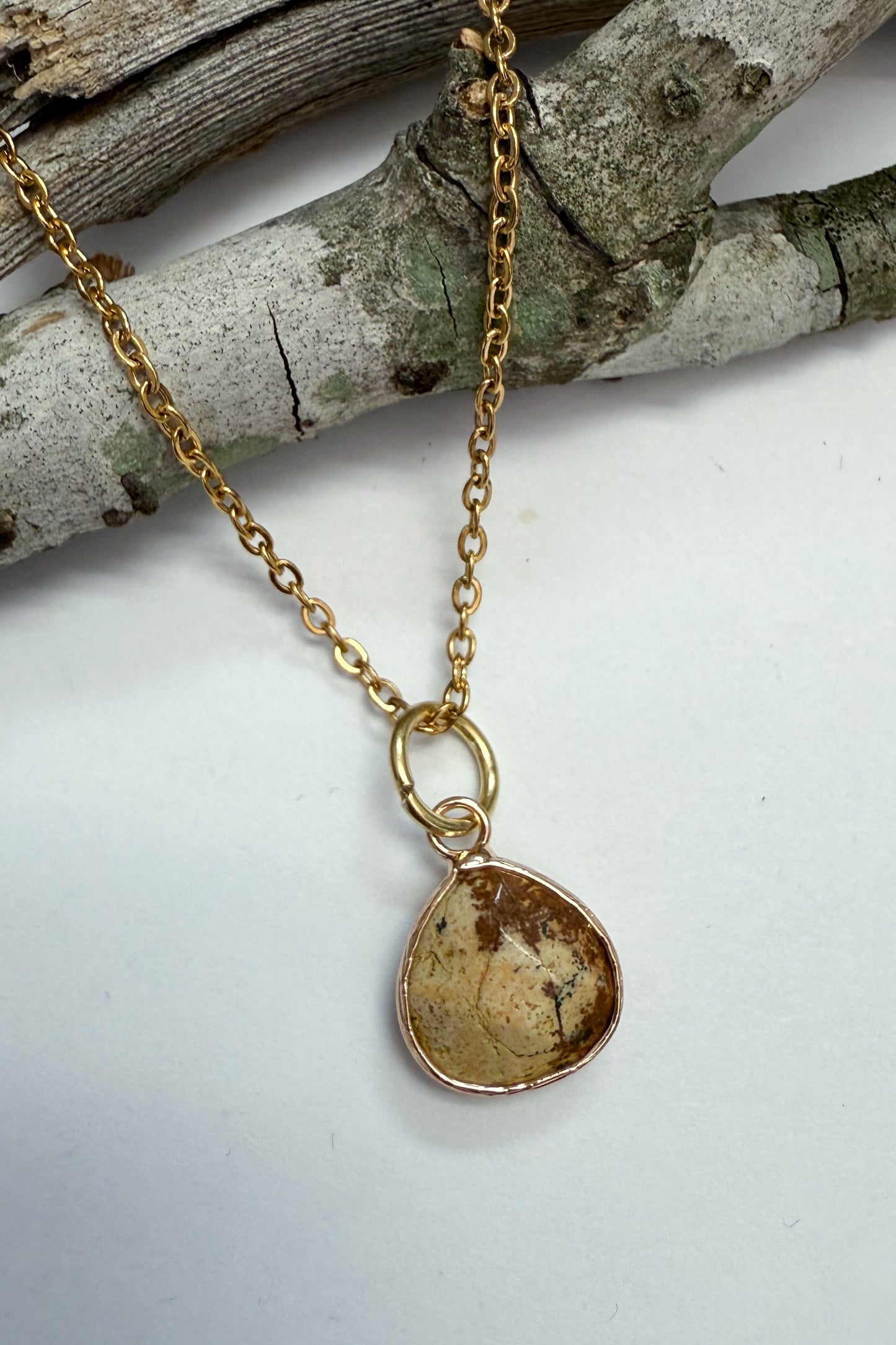 Wide Tear Drop Gem Charm