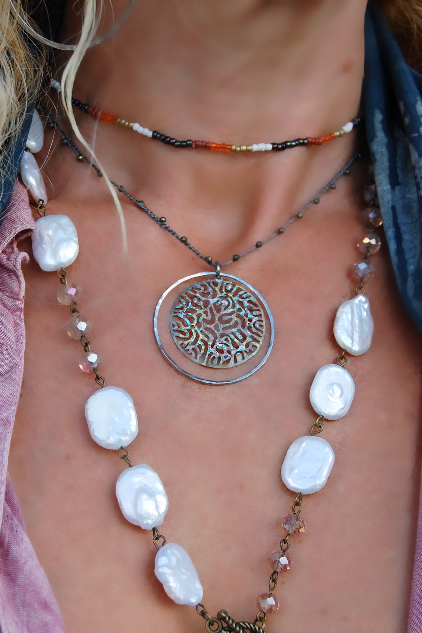 Spirit Lala Zen: Doubled Up Abstract Medallion Necklace