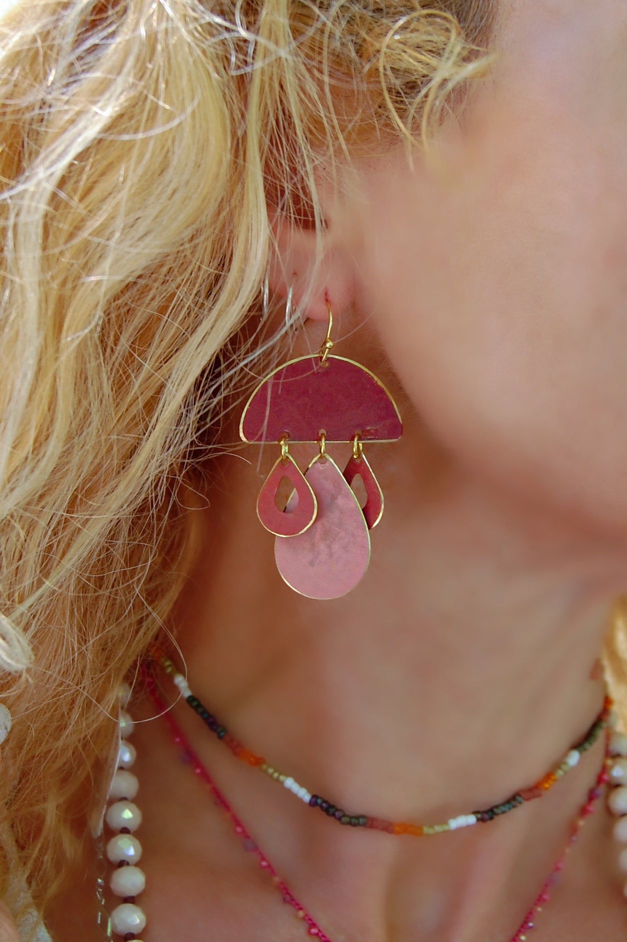 Anju Penny Pink Patina Earrings