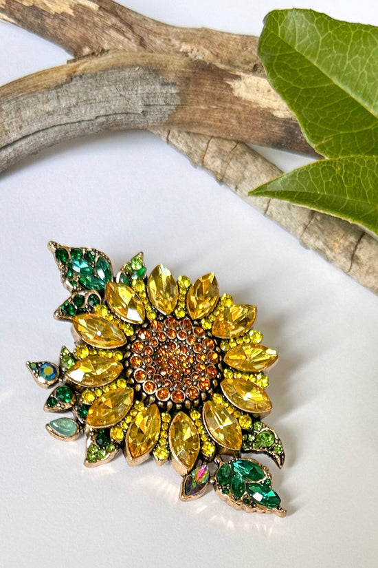 The Sunflower Bedazzled Brooch