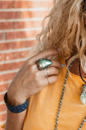 The Tammi Teardrop Turquoise Ring - SpiritedBoutiques Boho Hippie Boutique Style Ring, Dorjee Design Inc.