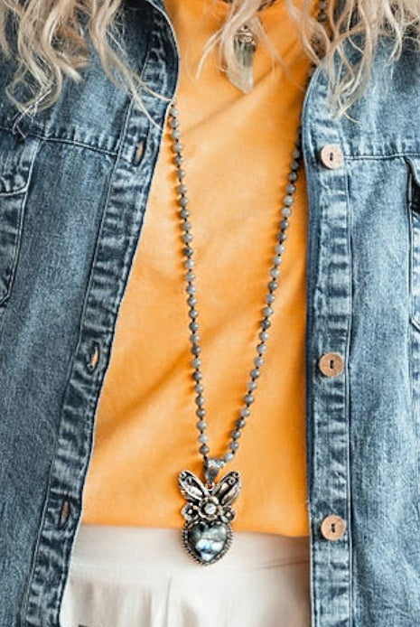 The Iron Heart Statement Necklace - SpiritedBoutiques Boho Hippie Boutique Style Necklace, Spirit La La vintage coin