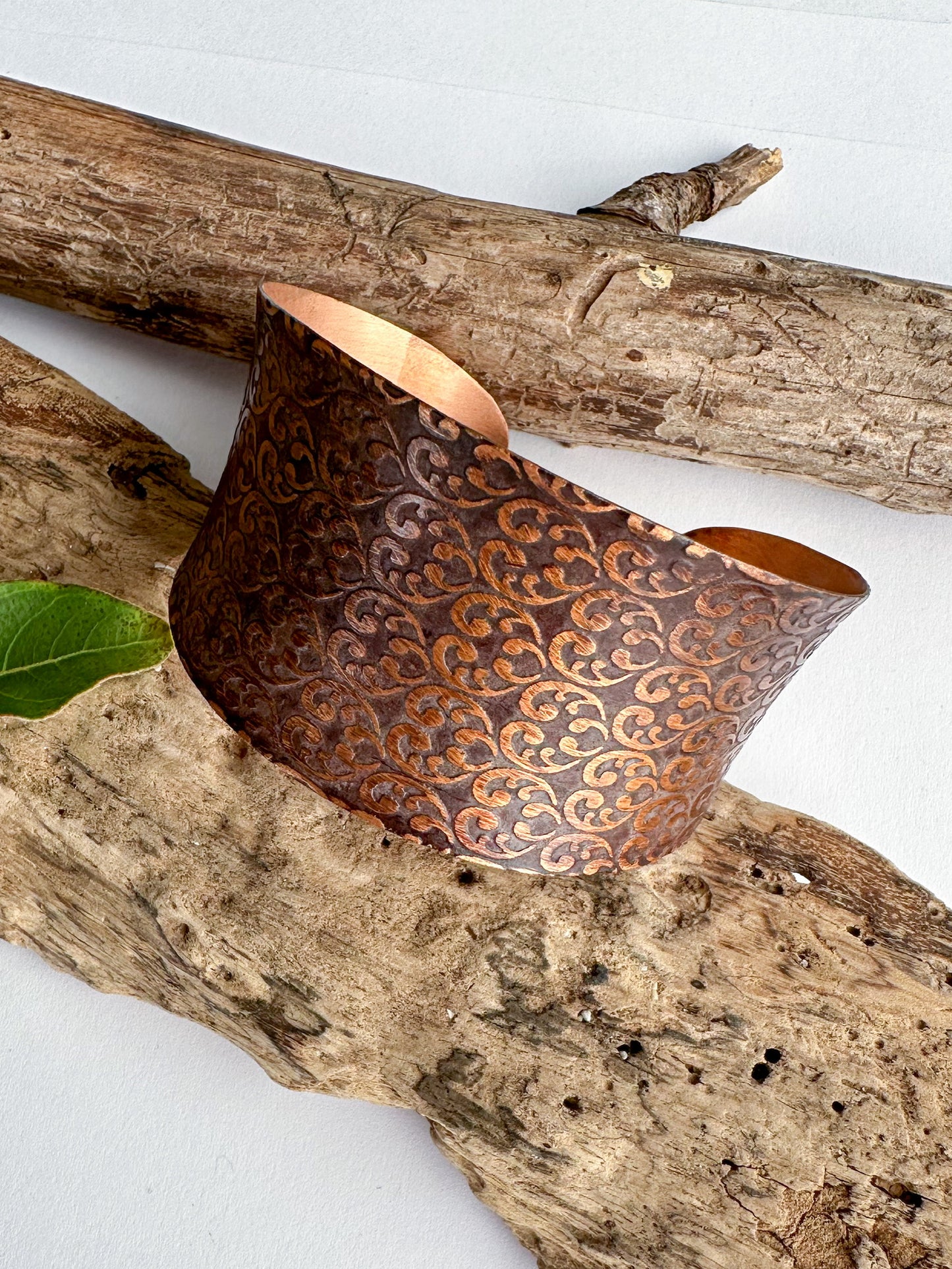 Bronze & Copper Patina Cuff - SpiritedBoutiques Boho Hippie Boutique Style Bracelet, Anju Art Jewelry