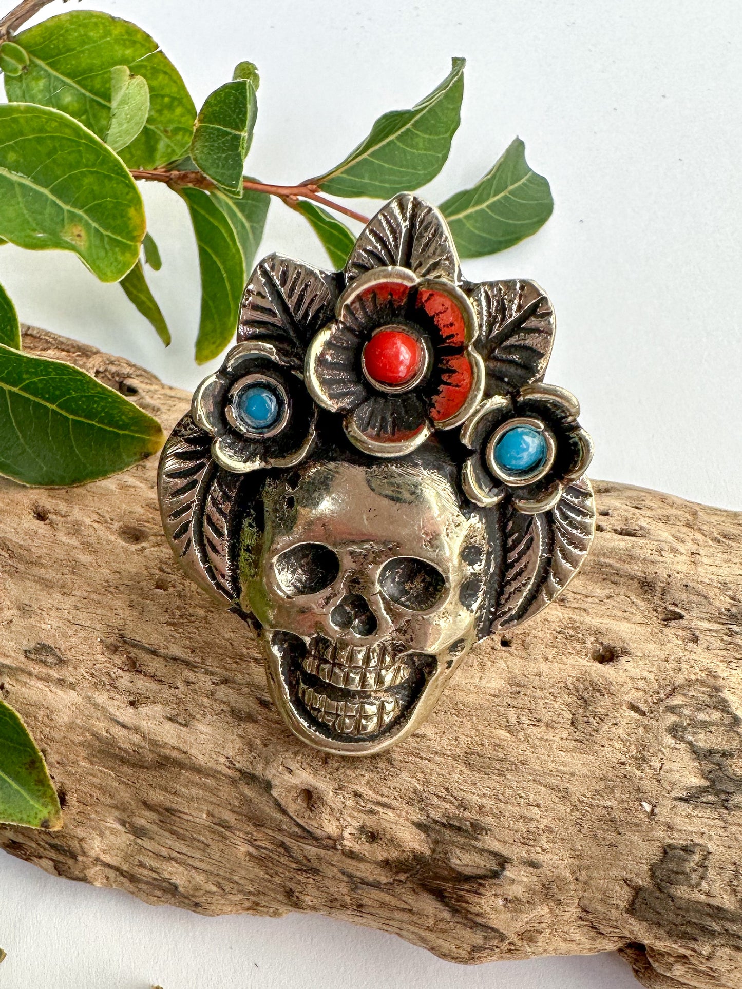 Load image into Gallery viewer, The Sugar Skull Ring - SpiritedBoutiques Boho Hippie Boutique Style Ring, Dorjee Design Inc.
