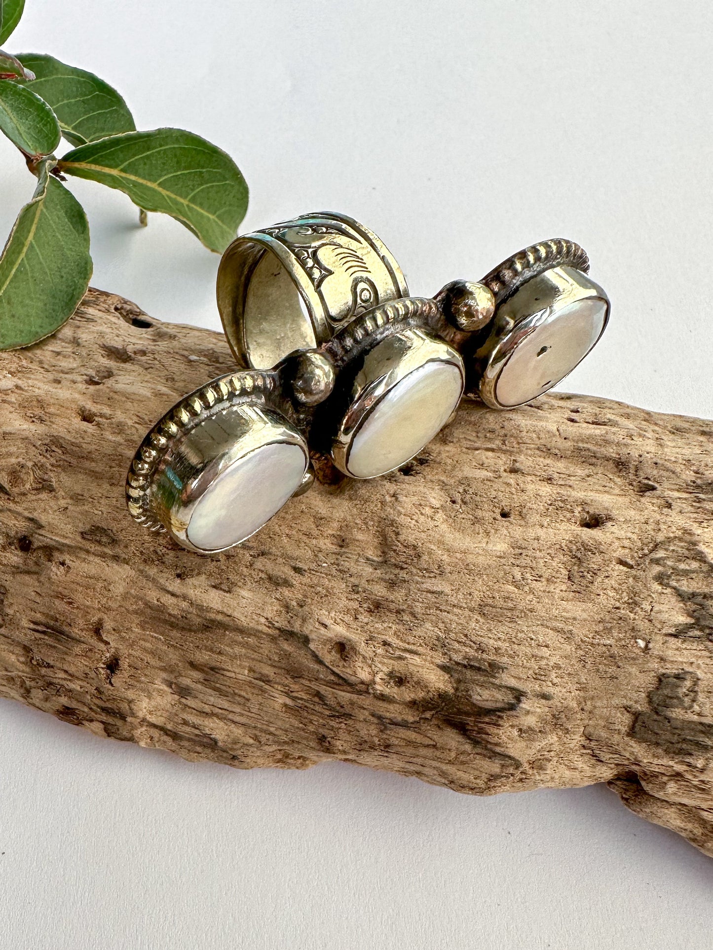 The 3 Tiered Pearl Ring - SpiritedBoutiques Boho Hippie Boutique Style Ring, Dorjee Design Inc.