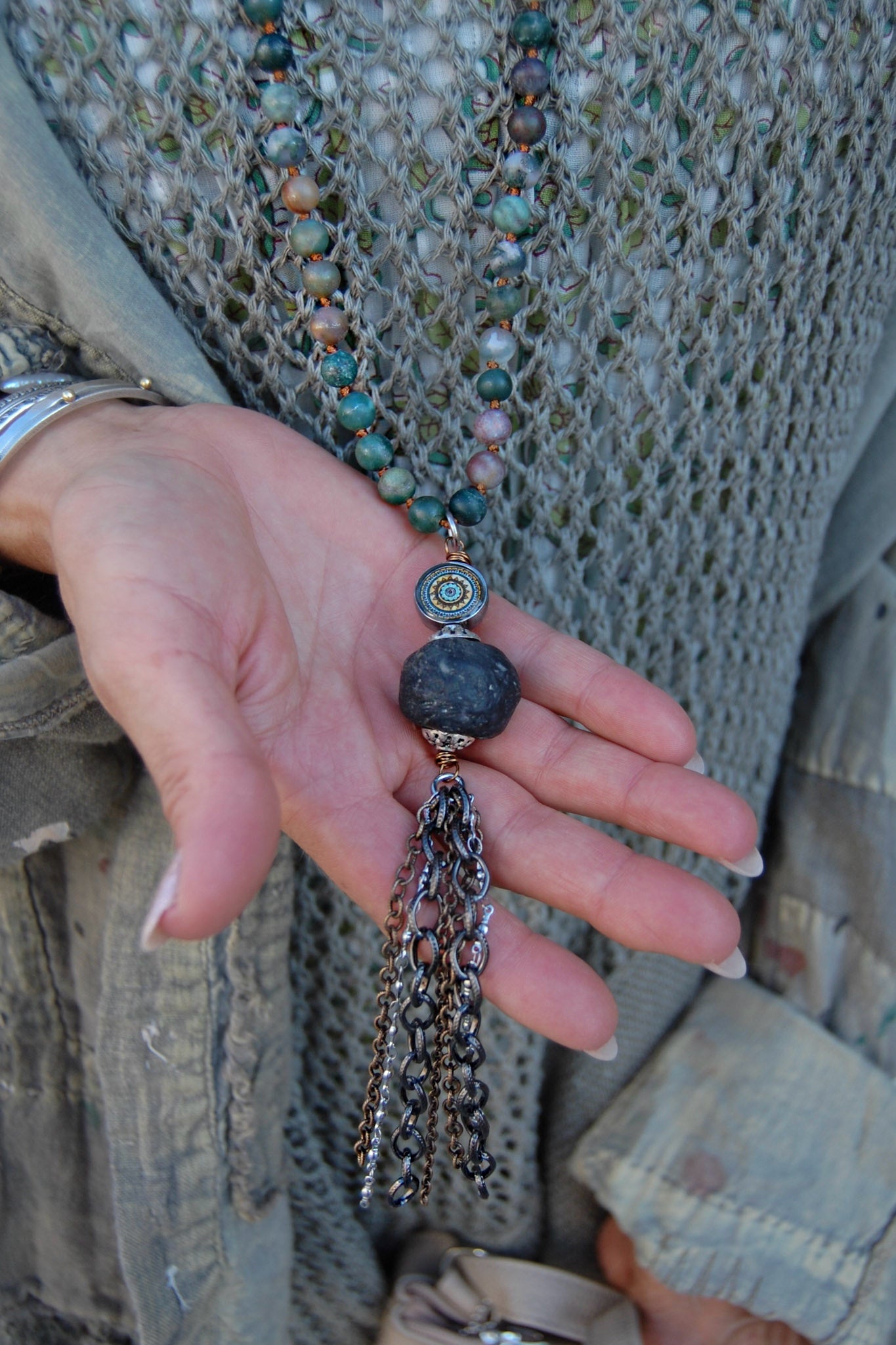 Spirit Lala: Statement Gem Sun Shine Mandala Tassel Necklace