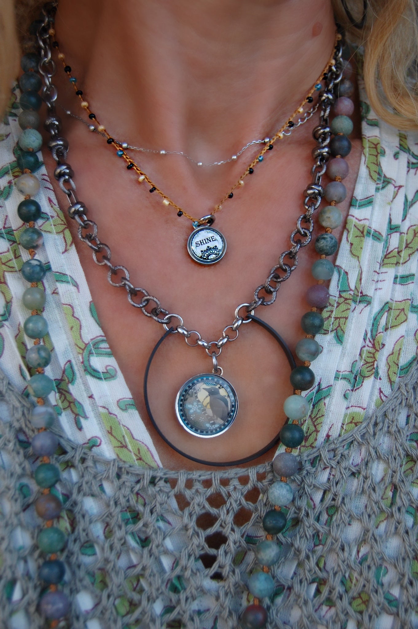 Spirit Lala: Sun Shine Mandala Crochet Necklace
