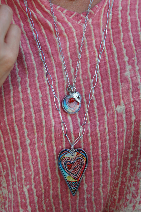 Spirit Lala: Large Abstract Heart Pendant Necklace