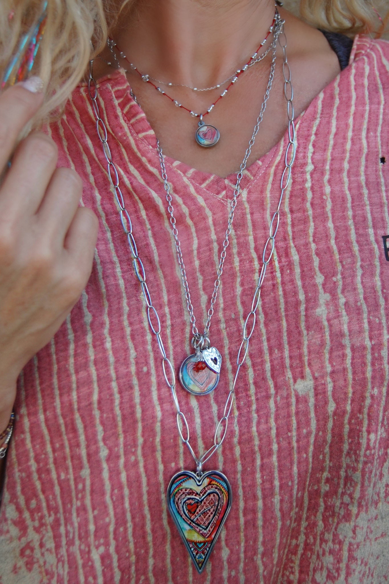 Spirit Lala: Large Abstract Heart Pendant Necklace