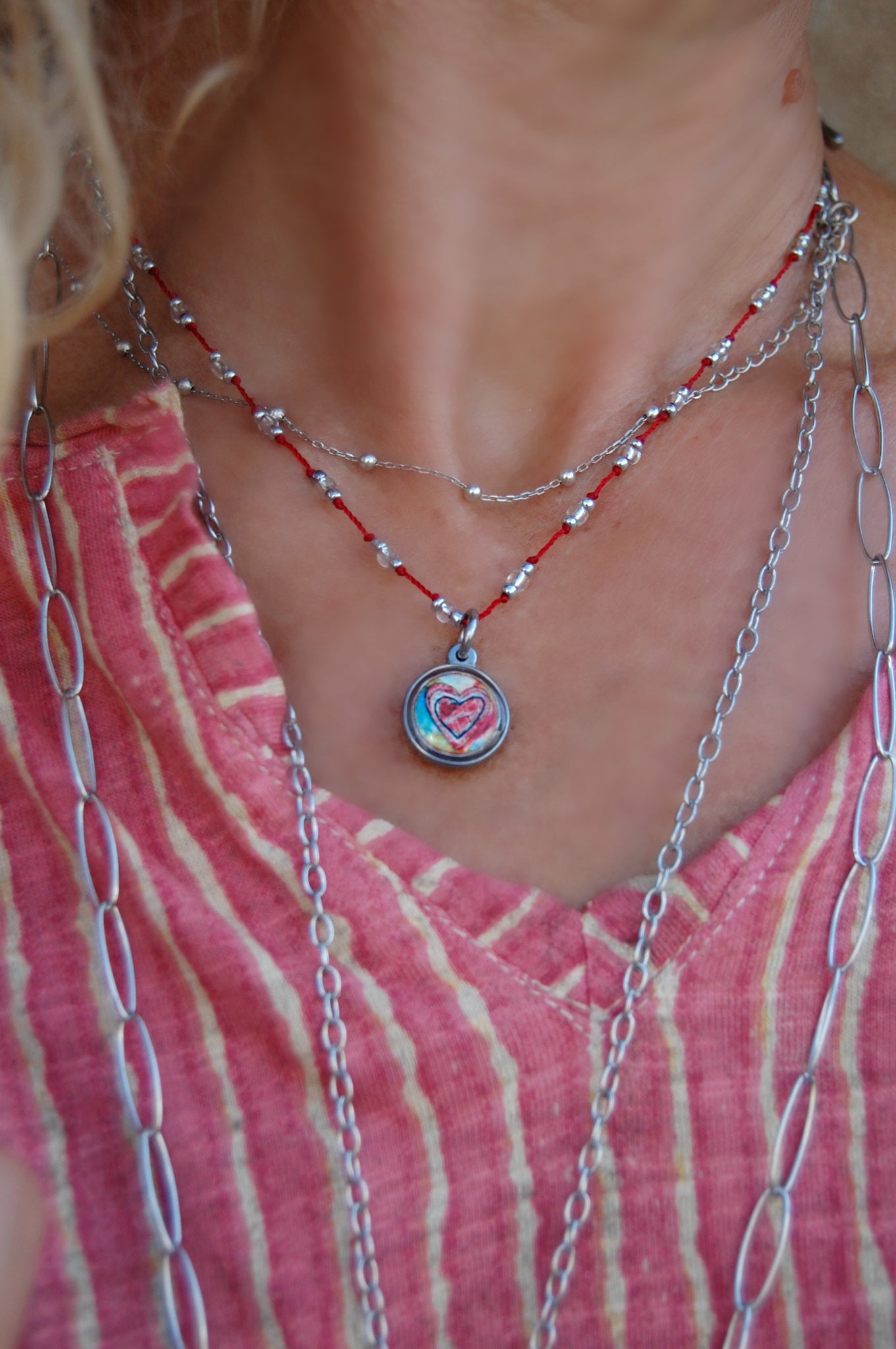 Spirit Lala: Abstract Heart Crochet Necklace