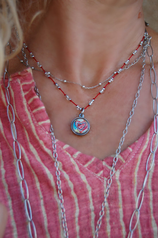 Spirit Lala: Abstract Heart Crochet Necklace