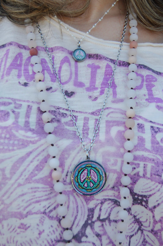 Spirit Lala: Large Peace Sign Pendant Necklace