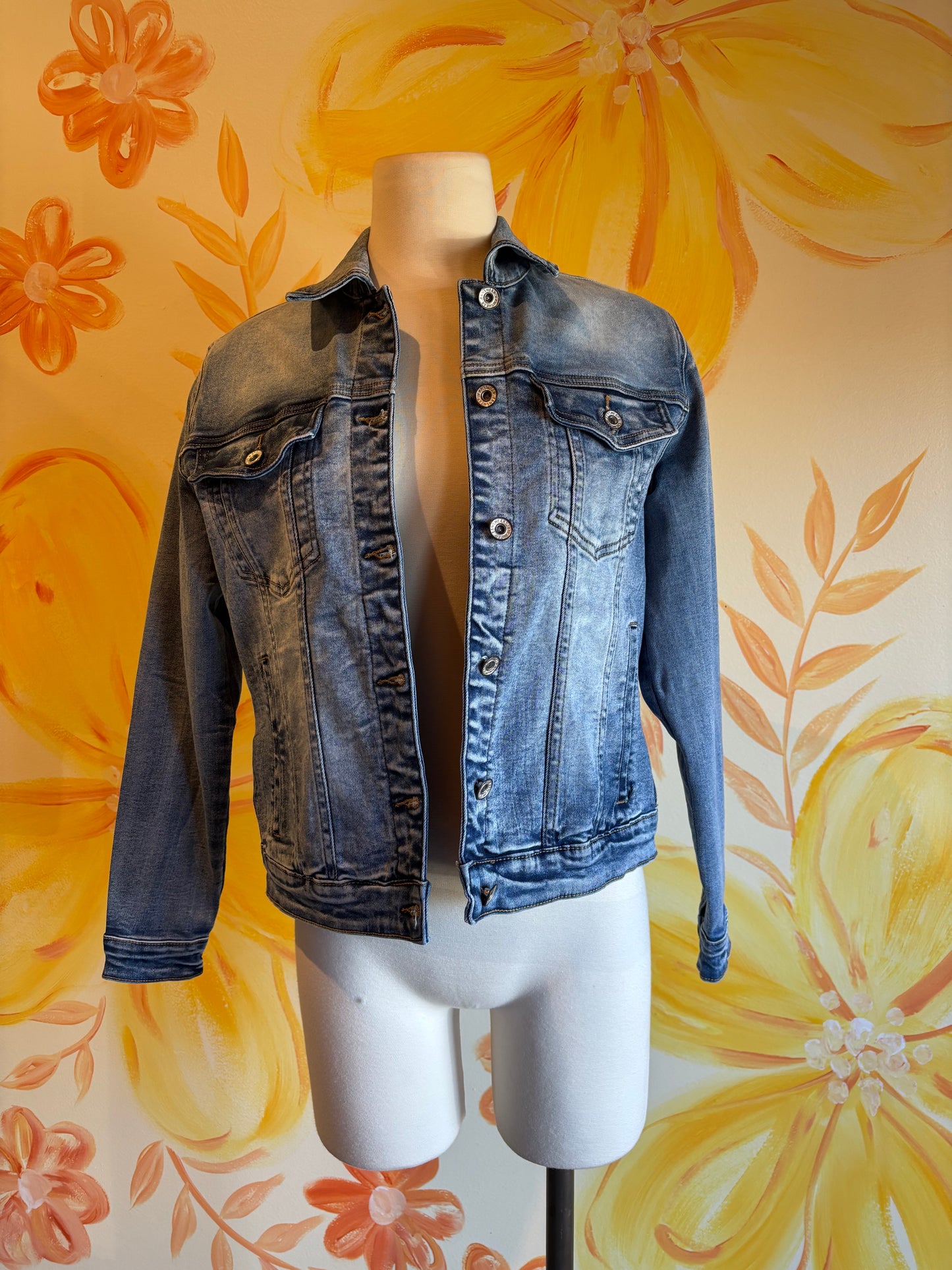 The Danielle Embroidered Denim Jacket in Denim