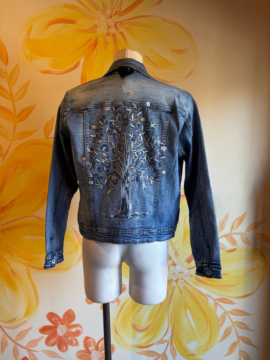 The Danielle Embroidered Denim Jacket in Denim