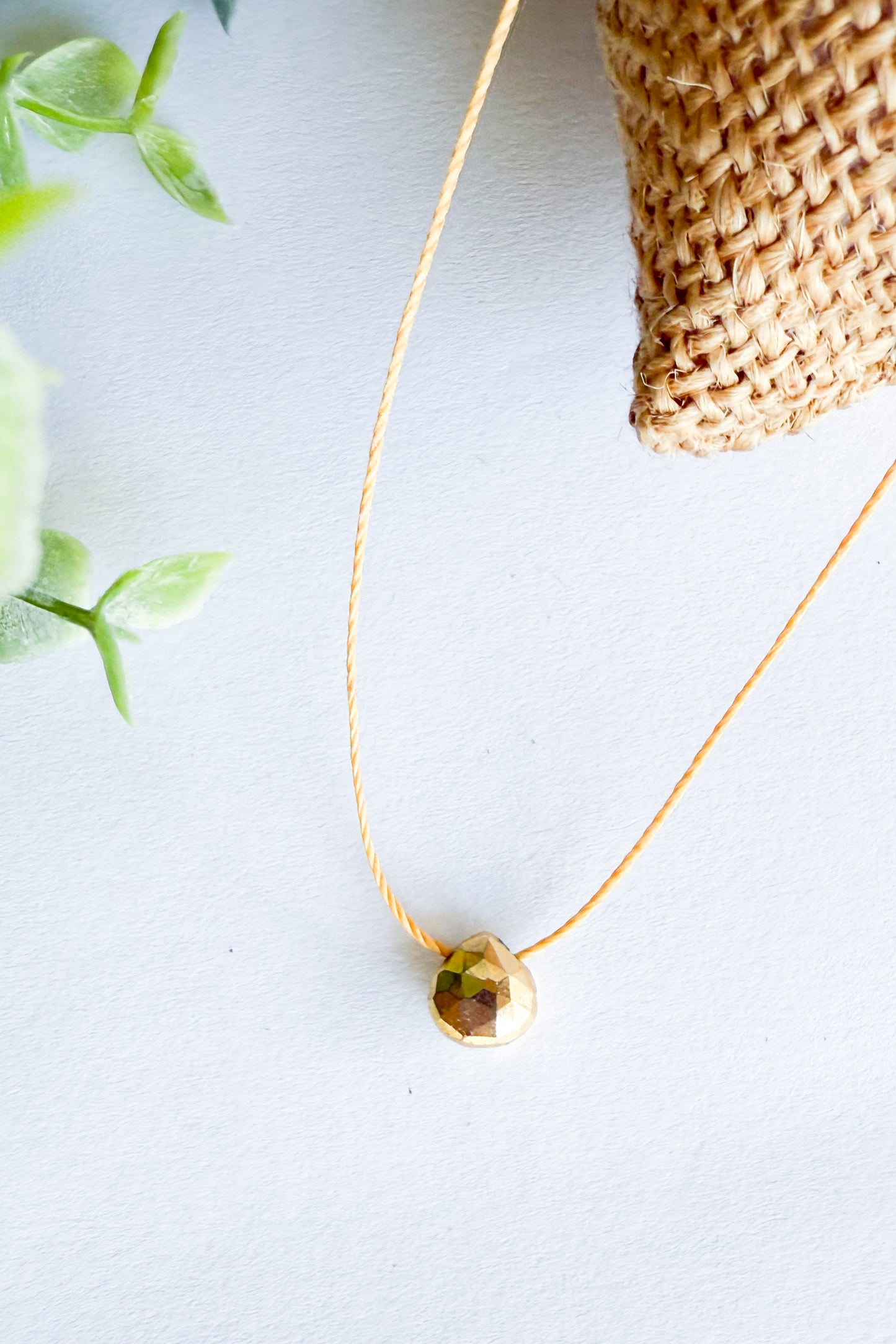 Golden Silk Gemstone Necklace in Gold Pyrite