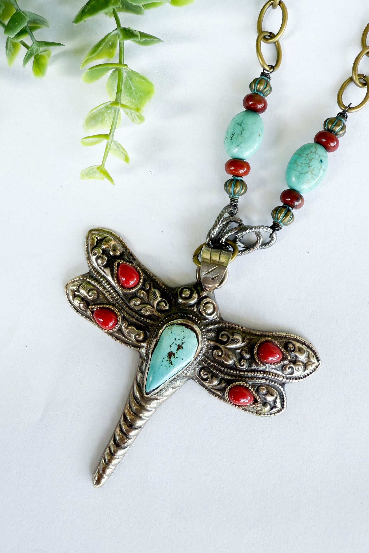 One of a Kind: Retro Dragonfly Necklace