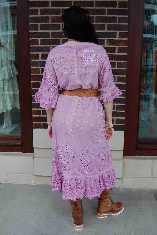 Magnolia Pearl Eyelet Anna Grace Dress in Purple Boba