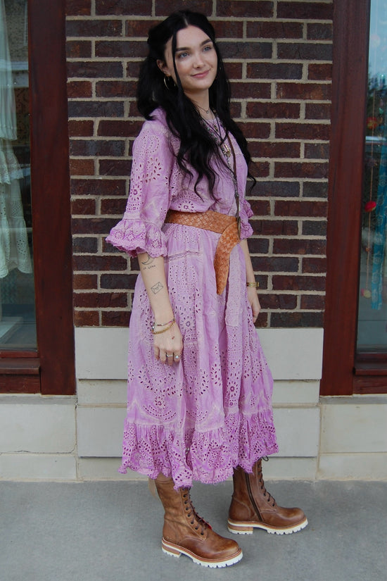 Magnolia Pearl Eyelet Anna Grace Dress in Purple Boba