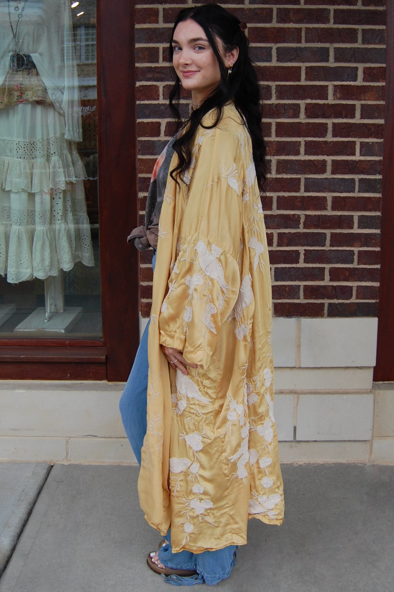Magnolia Pearl Bird Vijji Kimono in Marigold