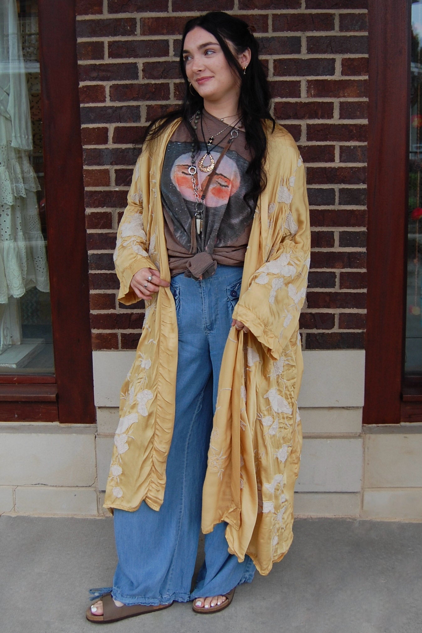 Magnolia Pearl Bird Vijji Kimono in Marigold