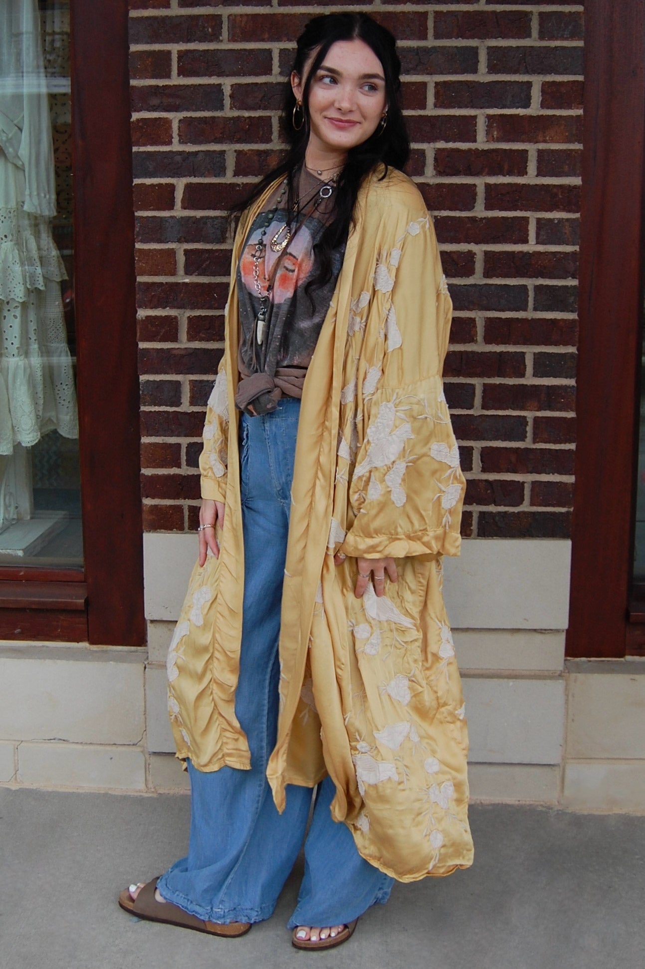 Magnolia Pearl Bird Vijji Kimono in Marigold