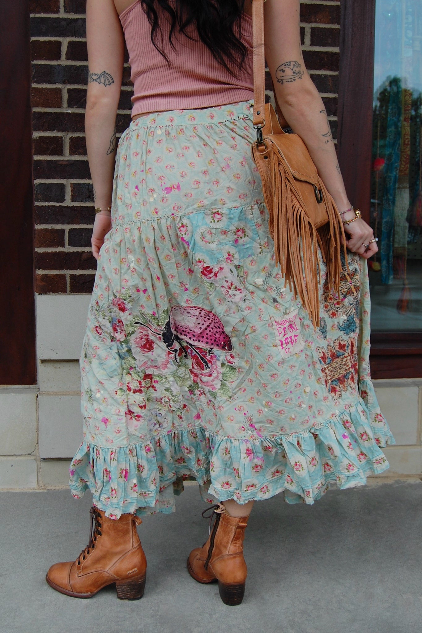Magnolia Pearl Appliqué Friendship Skirt in Mon Cheri