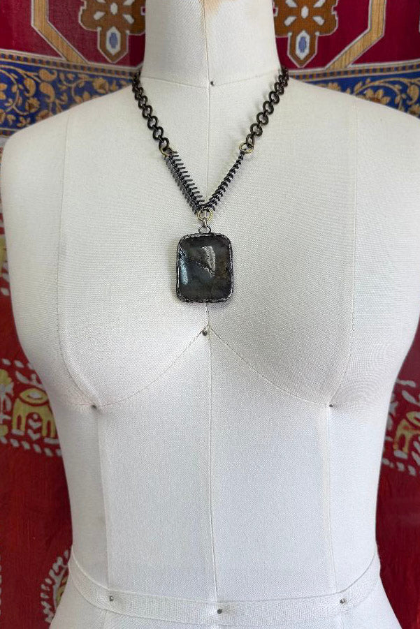 One of a Kind: Stone Rectangle Necklace