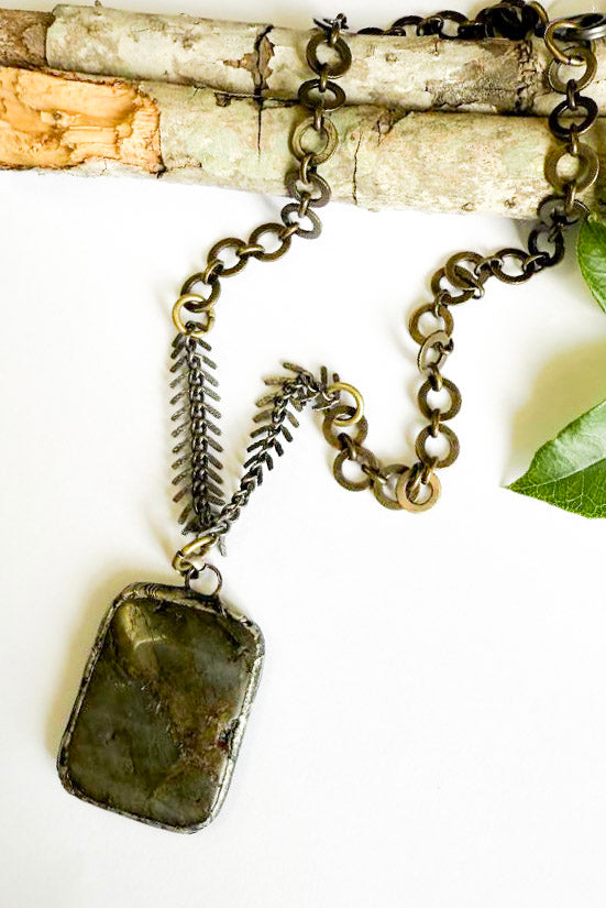 One of a Kind: Stone Rectangle Necklace