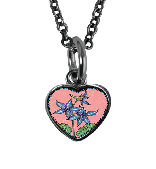 Spirit Lala: Birth Flower Heart Charm Necklace