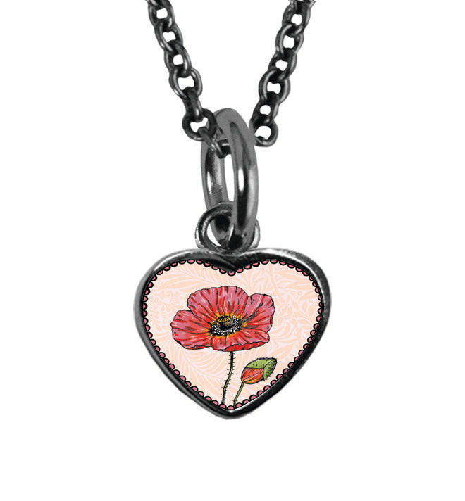 Load image into Gallery viewer, Spirit Lala: Birth Flower Heart Charm Necklace
