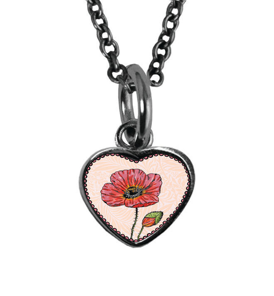 Spirit Lala: Birth Flower Heart Charm Necklace