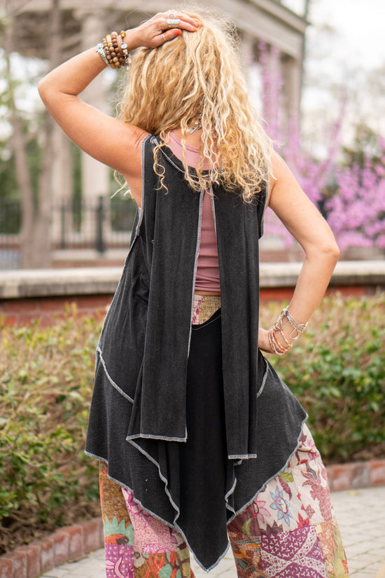 The Cassidy Hem Dress in Black - SpiritedBoutiques Boho Hippie Boutique Style Dress, POL