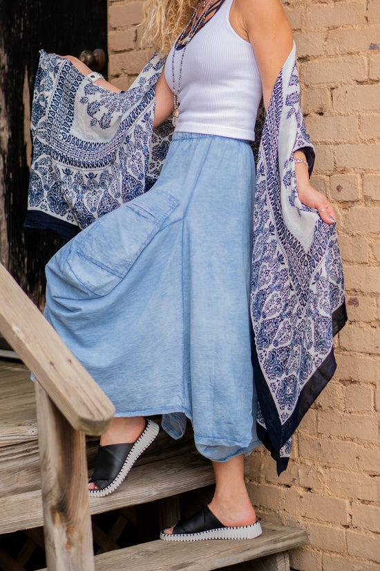 Load image into Gallery viewer, The Mabel Skirt in Denim - SpiritedBoutiques Boho Hippie Boutique Style Skirt, Tempo Paris
