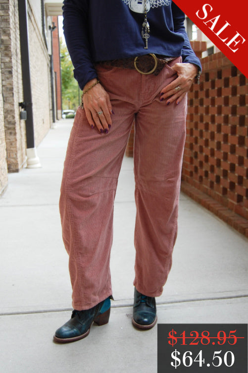 Final Sale Good Luck Cord Pants in Withered Rose