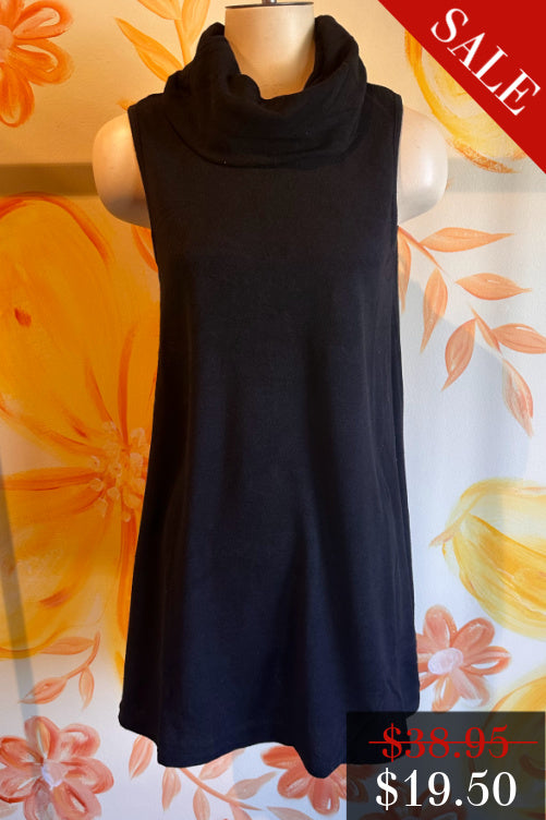 Final Sale Sleeveless Cowl Knit Top in Black