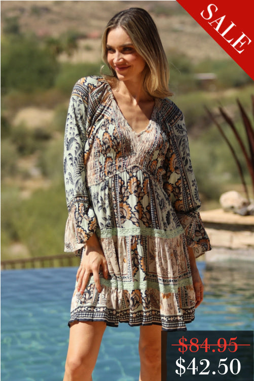 The Caitronia Dress in Yellow Multi