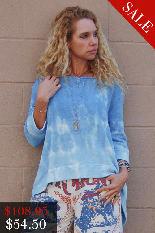 Final Sale The Phoebe Pullover in Blue