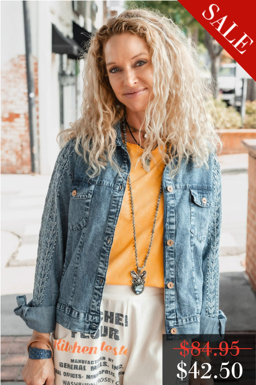 FINAL SALE The Clover Denim Jacket in Blue